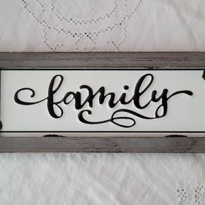 Farmhouse style "Family" sign